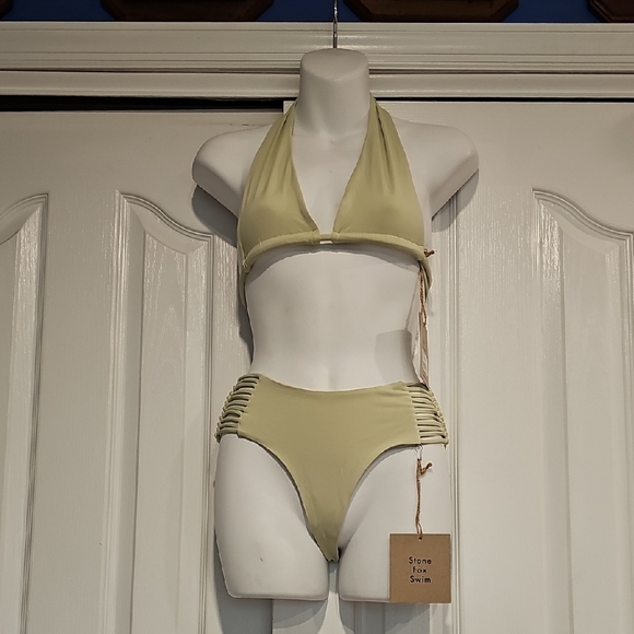 Stone Fox Swim Bikini Sz S in Aloe Wash MSRP $200 - Picture 1 of 12